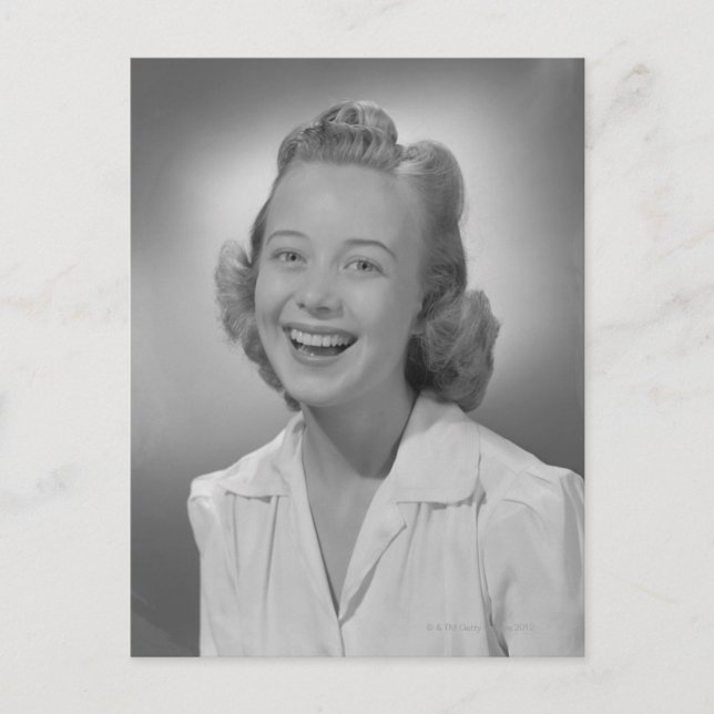 Woman Smiling Vykort (Framsida)