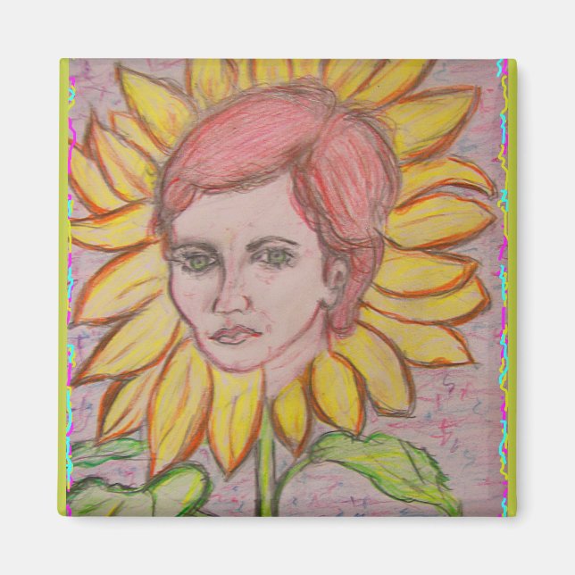Woman Solros Magnet (Framsidan)