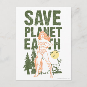 Woman Spara Planet Earth Vykort