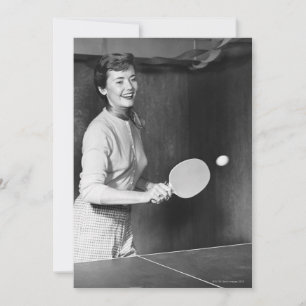 Woman Spela Bord Tennis