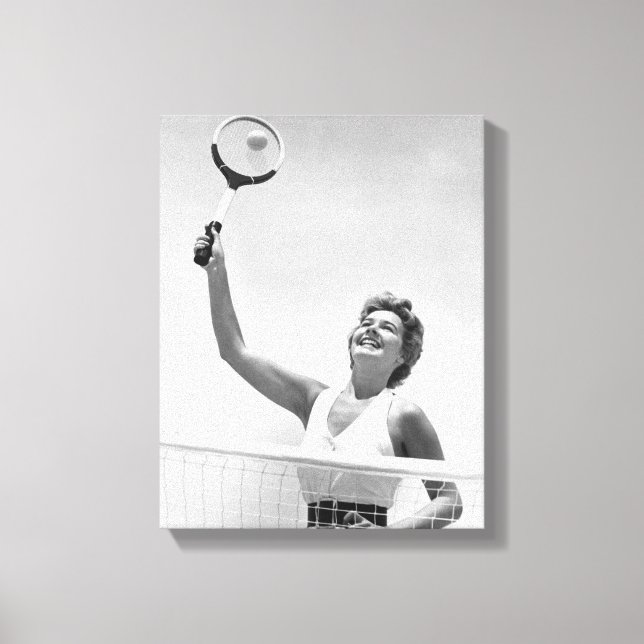 Woman Spelar Tennis 2 Canvastryck (Framsida)