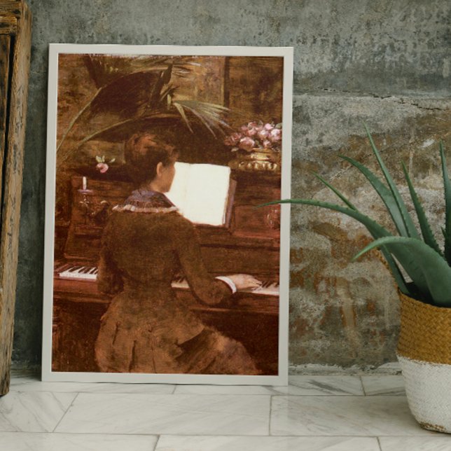 Woman Speling Piano Poster (Skapare uppladdad)