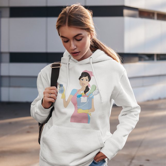Woman Städning Hoodie T Shirt (Skapare uppladdad)