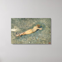 Woman Sunbad på stranden i Portici