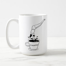 woman swimming in coffee cup kaffemugg
