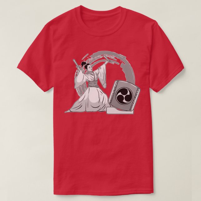 Woman Taiko Drummer Mitsudomoe Graphic Illustratio T Shirt (Design framsida)