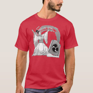 Woman Taiko Drummer Mitsudomoe Graphic Illustratio T Shirt