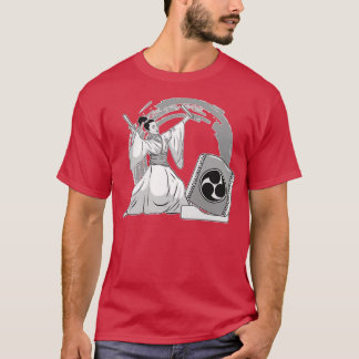 Woman Taiko Drummer Mitsudomoe Graphic Illustratio T Shirt