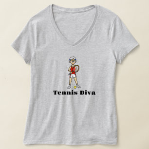 Woman Tennis Diva T-shirt - Grått Hår
