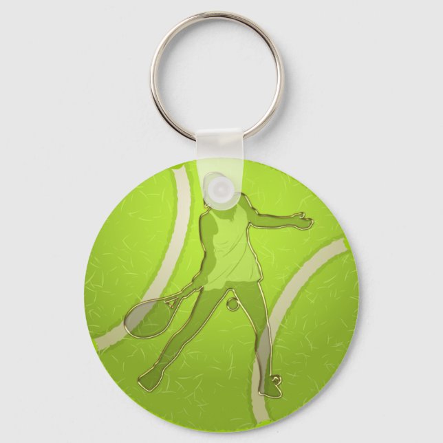 WOMAN TENNIS PLAYER DESIGN NYCKELRING (Framsida)