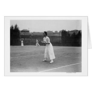 Woman Tennis Player hämtar redo Photograph Hälsningskort