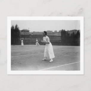 Woman Tennis Player hämtar redo Photograph Vykort