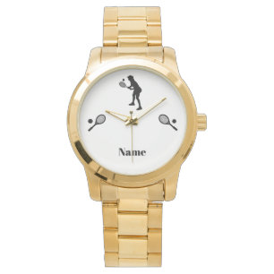 Woman Tennis Player Silhouette Watch Armbandsur