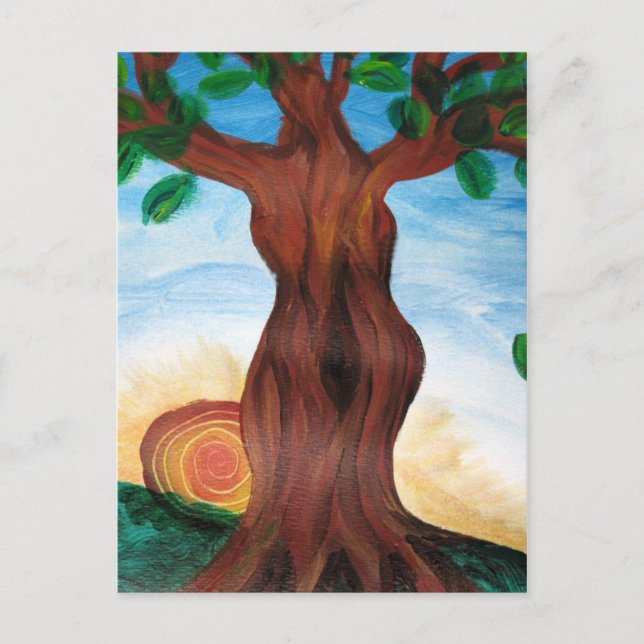 Woman träd vykort (Framsida)