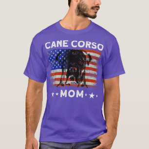 Woman USA Käpp Corso Mamma Hund American Flagga T Shirt