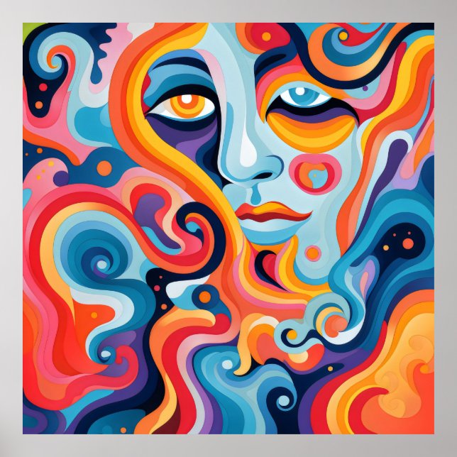 Woman Vibrant Whirl of Känslor Poster (Framsidan)