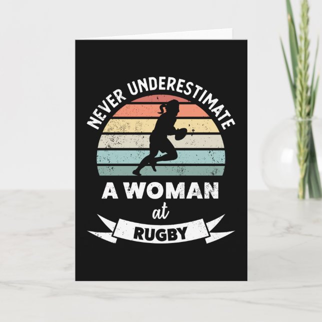 Woman vid Rugby Funny Sports Gift Mamma Kort (Framsida)