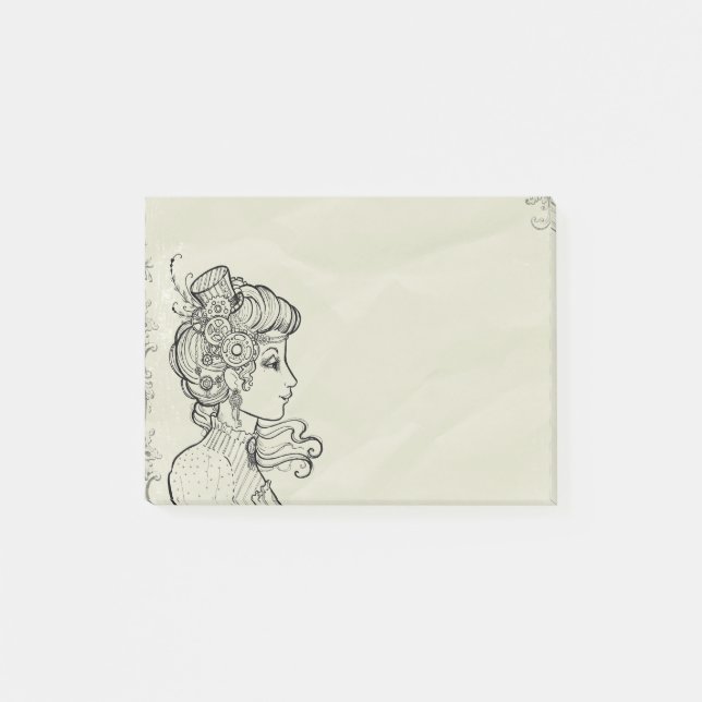 Woman vintage bild post-it block (Framsida)