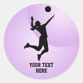 Woman Volleyball Player Beach Volleyball Runt Klistermärke