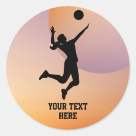 Woman Volleyball Player Beach Volleyball Runt Klistermärke