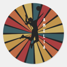 Woman Volleyball Player Beach Volleyball Runt Klistermärke