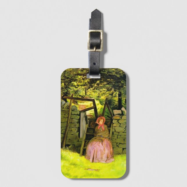 Woman Waiting (av John Everett Millais) Bagagebricka (Framsida vertikal)