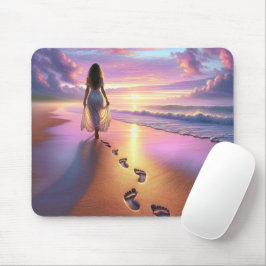 Woman Walking A Sunset Beach Musmatta