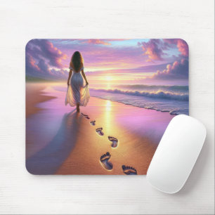 Woman Walking A Sunset Beach Musmatta