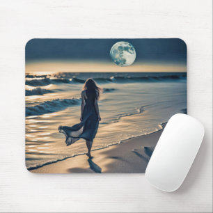 Woman Walking Night Beach Musmatta