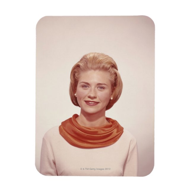 Woman Wearing Scarf Magnet (Vertikal)