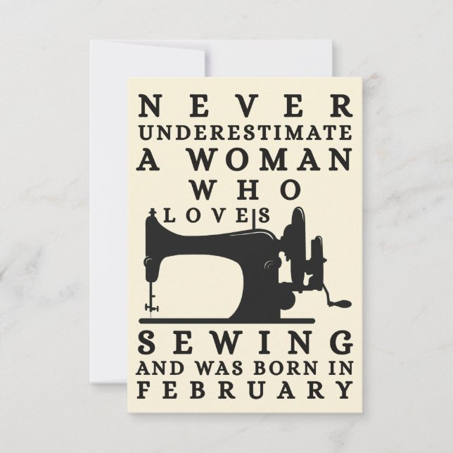woman who loves sewing and was born in February Kort (Framsida)