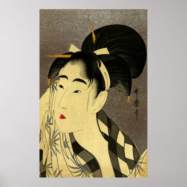 Woman Wiping Ansikte Poster (Framsidan)