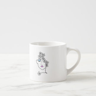 Woman With Flowers Line Art Espressomugg
