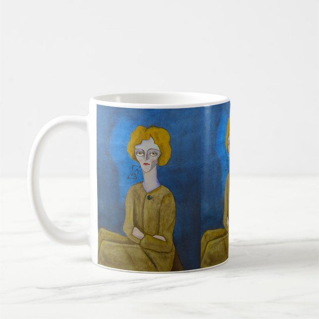 "Woman with folded arms" Kaffemugg (Vänster)