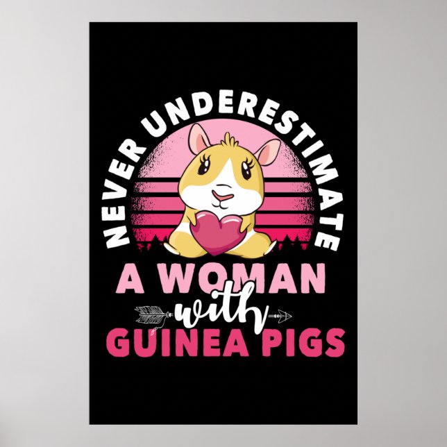 Woman with Guinea Pig Cavy Roddent Poster (Framsidan)