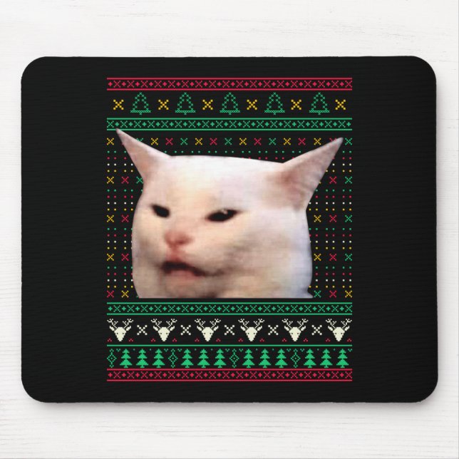 Woman Yelling At A Cat Ugly X-mas Sweaters Funny M Musmatta (Framsidan)