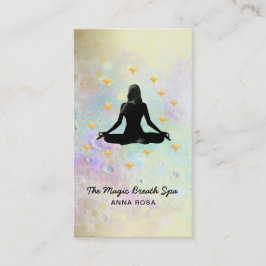 *~ Woman Yoga Guld Meditation Glitter Mindfulhet Visitkort