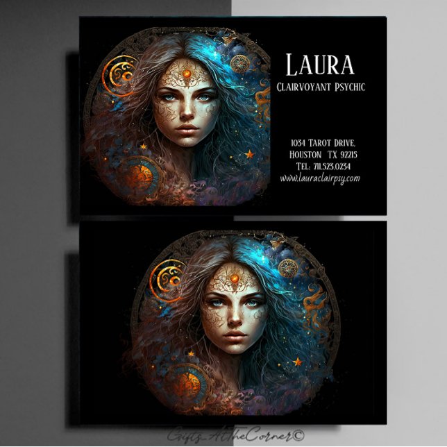 Woman Zodiac Signs Clairvoyant Psychic Visitkort (Skapare uppladdad)