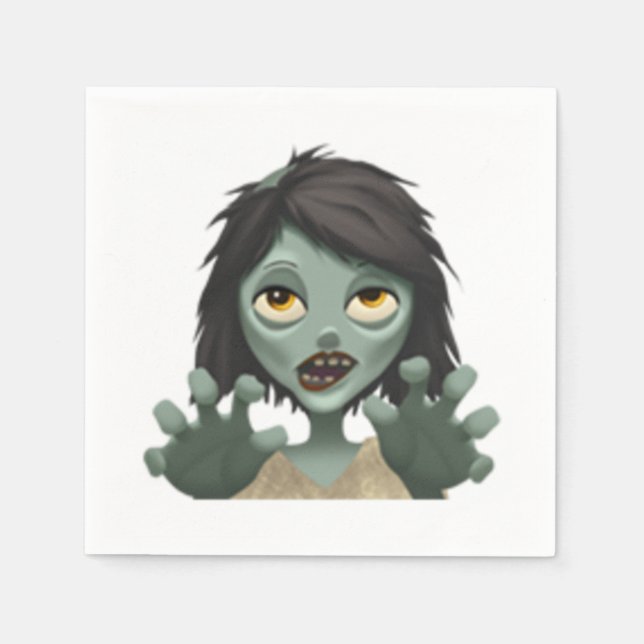 Woman Zombie - Emoji Pappersservett (Framsidan)