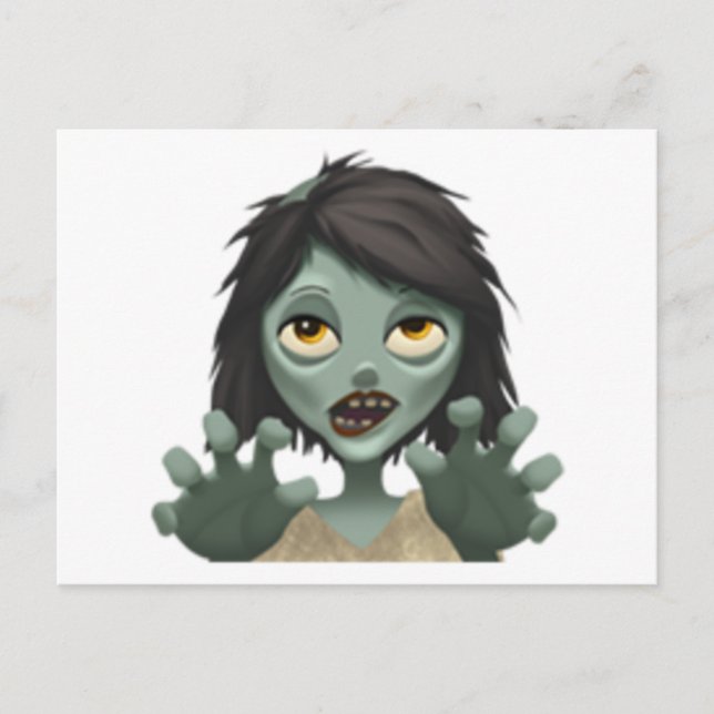 Woman Zombie - Emoji Vykort (Framsida)