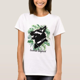Womans Blommigt German Shepherd T-Shirt