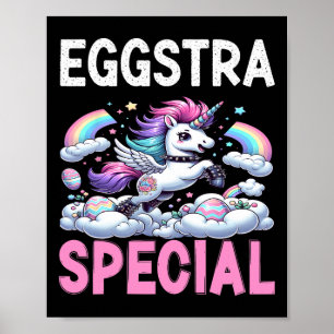 Womans Eggstra Speciella Kawaii Unicorn Påsk Dag F Poster