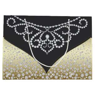 Womans Elegant Black Guld Diamond