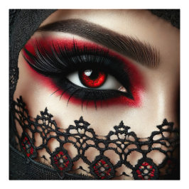 Woman's eye with a striking red iris fototryck