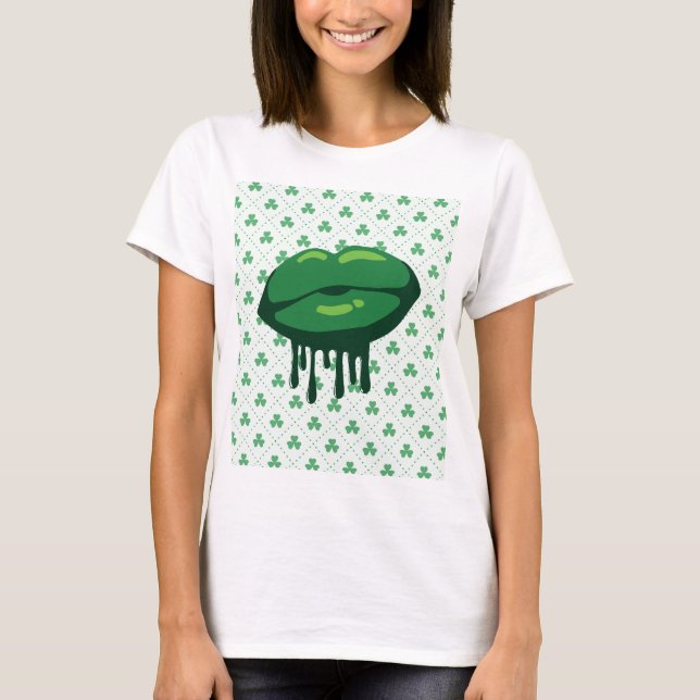 Woman's Lips St. Patrick's Day Design-66677 T Shirt (Framsida)