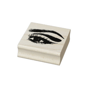 Womans Öga Makeup Beauty Black and White Art Stämpel