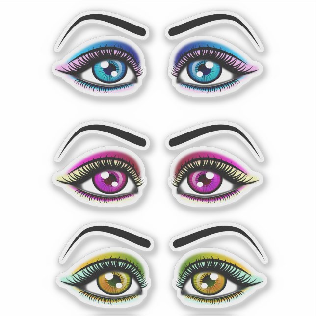 Womans Ögon eyeshadow makeup clipart Klistermärken (Framsida)