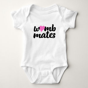 Womb Mates Rosa Heart Twillingar Bodykosten T-shirt