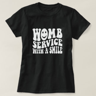 Womb-tjänst med en sjömil-arbetsplats och -leveran t shirt
