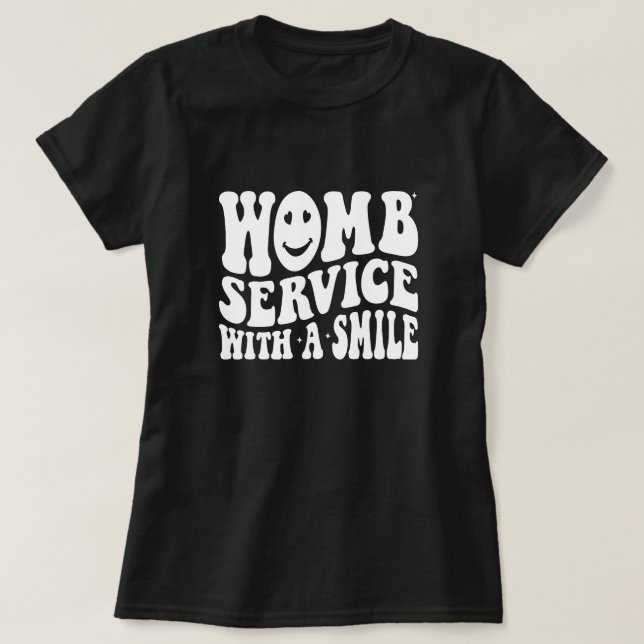 Womb-tjänst med en sjömil-arbetsplats och -leveran t shirt (Design framsida)